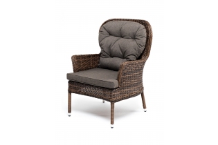 «Алиса» кресло плетеное, цвет коричневый с подушками